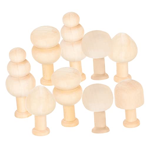 STOBOK 1 Satz Kleiner Holzpilz Pilzdekor Einfacher Pilz Pilz-kit Nicht Mini-pilze Bastelmaterial Bastel Materialien Basteln Unlackierter Pilz Aus Holz Pilzmodell Aus Holz Lotusbaum 10st von STOBOK