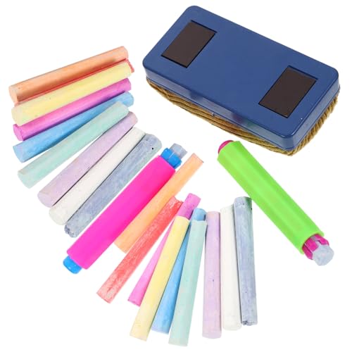 STOBOK 1 Satz Kreide Unterrichtsmaterialien Für Whiteboard-radierer Pastellstifte Planke Weiße Tafel Mini-whiteboard Kindertisch Deko Radiergummi Tafelschwamm Gips Colorful von STOBOK