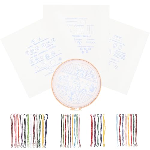 STOBOK 1 Satz Kreuzstich Sticknadeln Stickerei-Stoff DIY-Stickset Stickerei-Kits Stickrahmen Pflanzen embroidery kit embroidery set Stickset selber machen Stickzubehör Polyester von STOBOK