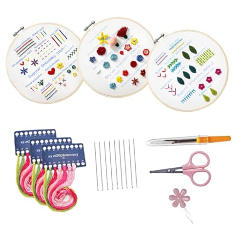 STOBOK 1 Satz Kreuzstich Sticktuch mit Mustern handgefertigtes Kunsthandwerk Stickbuch embroidery kit embroidery set Stickerei handgemachtes Material Kreuzstich- Polyester von STOBOK