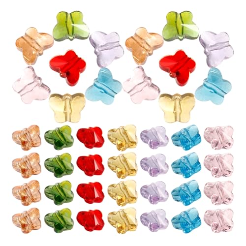 STOBOK 1 Satz Kristall Schmetterlingsperlen Halsketten Charms Gewebtes Perlenmaterial DIY Handwerk Perlen DIY Zubehör Bastelmaterialien Handgefertigtes Material DIY 70 Stück von STOBOK