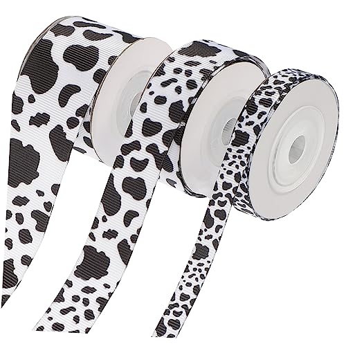 STOBOK 1 Satz Kuh Gurtband DIY Schleifenpackgurt Kuhhaarband Kuhband weißes Band Geschenkband ribbon schienbeinschoner tape Kuhdruckband Geripptes Gurtband mit Kuhmuster Polyester von STOBOK