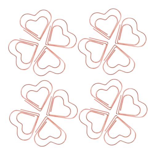 STOBOK 1 Satz Liebe Büroklammer Lesezeichen Herz Büroklammern Süß Süßigkeiten-clipkarten Zum Valentinstag Tagebuchclip Herzclips Kleine Für Papier Rose Gold Metall 100st von STOBOK