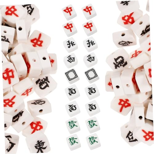 STOBOK 1 Satz Mahjong-perlen Herstellung Von Armbändern Aus Tonperlen Mahjong Freundschaftsarmband Perlen Mahjong-ohrringe Perlen-kit Schmuck Tonperlen Modern Anhänger Polymer-ton 100st von STOBOK