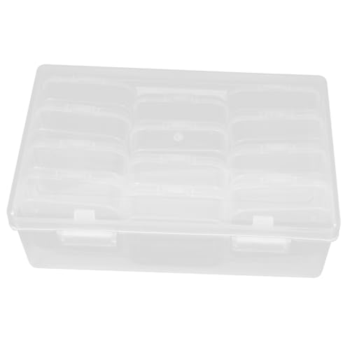 STOBOK 1 Satz Mini- Aus Kunststoff Für Perlen Mini-aufbewahrungsbehälter Fachcontainerkoffer Klarer Schmuck-organizer Mini-schmuck Ohrstecker Plastik Weiß von STOBOK