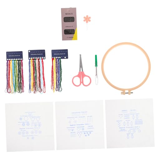 STOBOK 1 Satz Nähmaschine Für Anfänger Stickset Für Kinder Handgefertigtes Kunsthandwerk Sticknadel Professionelles Stickset Stickerei-übungsstich-kit Bausatz Kreuzstichmaterial Baumwolle von STOBOK