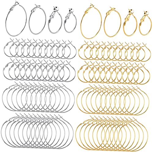 STOBOK 1 Satz Ohrring Goldene Creolen Diy -schmuckzubehör Goldener Stift Einfädler Ohrstecker Aus Zirkonia Schmuckherstellung Schmuck Machen Earingset Ohring Set Ringe Legierung 96 Stk von STOBOK