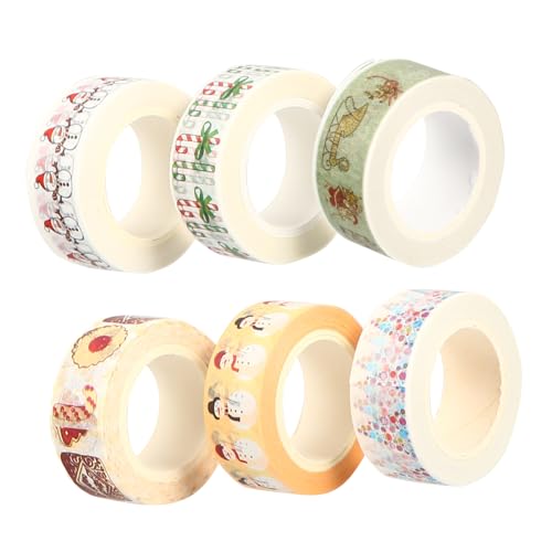 STOBOK 1 Satz Papierbanddekoration Bandfarbe Für Zum Einpacken Dekoratives Abdeckband Dekorationen Scrapbooking Tape Weihnachtsdekoration Planerband Party Farbig 6 Stück STOBOK 1 Satz Papierbanddekoration Bandfarbe Für Zum Einpacken Dekoratives Abdeckband Dekorationen Scrapbooking Tape Weihnachtsdekoration Planerband Party Farbig 6 Stück von STOBOK