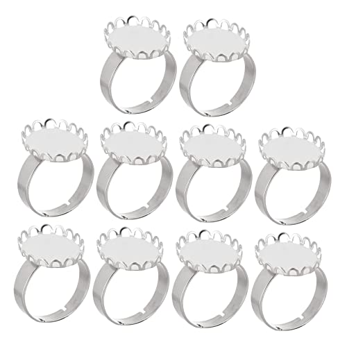 STOBOK 1 Satz Ringhalter Flache Ringrohlinge Vintage-ringe Für Frauen Fingerringschalen Schmuckherstellung Schmuck Machen Fingerringe Unteres Fach Ring Diy Zubehör Rostfreier Stahl 10st von STOBOK