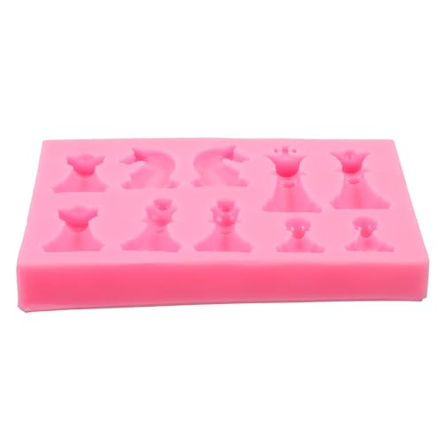 STOBOK 1 Satz Schachform Chess up schachcomputer rätselspiele Schachbrett Gießform Brett Spiel Schach Silikonform Schach-DIY-Formen silikonform selber Machen DIY Formen Kieselgel Rosa von STOBOK