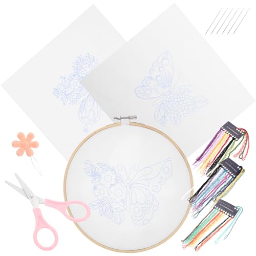 STOBOK 1 Satz Schmetterling Kreuzstich Stickkunst Stickerei-Kits Stickmaterial-Set Bastelset für Kinder Bausätze embroidery kit stickgarn set werkzeug Stickset für Kinder Nähset Polyester von STOBOK