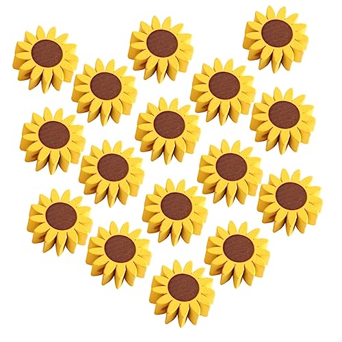 STOBOK 1 Satz Sonnenblumen-holzperlen Blumengirlande Für Den Tisch Blumenschmuck Handystativ Perlenkette Decor Basteln Bastelset Sonnenblumenperlen Lose Perlen Für Schmuck Yellow 50 Stück von STOBOK