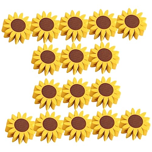 STOBOK 1 Satz Sonnenblumen-holzperlen Diy Liefert Loser Perlenanhänger Lose Perle Handystativ Perlenkette Basteln Bastelset Handarbeit Holzperle Bastelperlen Selber Machen Yellow 50 Stück von STOBOK