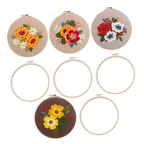 STOBOK 1 Satz Stanzstickset Für Anfänger Blumen-kit Kreuzstichpackungen Für Erwachsene Einfache Musterstickerei Handstickset Strickset Stickerei-starter-kit Gestempelte Stickpackungen von STOBOK