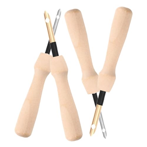 STOBOK 1 Satz Stempel Stempel Sticknadel Nähwerkzeug Handsticknadel Sticknadel Für Kleidung Tischdecken Sticknadel Handwerkszeug Filznadel Sticknadeln Selber Machen Kupfer Khaki 4 Stück von STOBOK