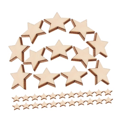 STOBOK 1 Satz Sterne Dekorative Holzspäne Mini-holzsterne Zum Basteln Stern Der Amerikanischen Flagge Sternen Schiff Sternplatte Aus Holz Magnetische Sterne Hölzern Beige 50 Stück von STOBOK