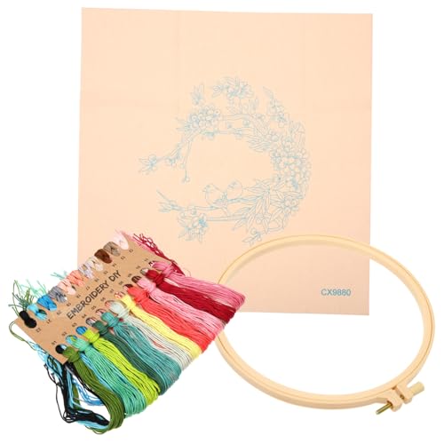 STOBOK 1 Satz Stickerei-DIY-Kit embroidery kit bastel materialien sewing accessories Blumen-Stickset Stickmaterial Nähsets sticken handwerk werkzeug DIY stickerei versorgung Baumwolle von STOBOK