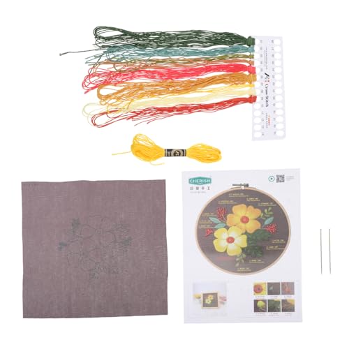 STOBOK 1 Satz Stickmaterialpaket Materialien Stickerei gestanzter Kreuzstich embroidery kit wohnungseinrichtung werkzeug Stickmaterialien für Anfänger Kreuzstichpackung Anfänger Stickgarn von STOBOK