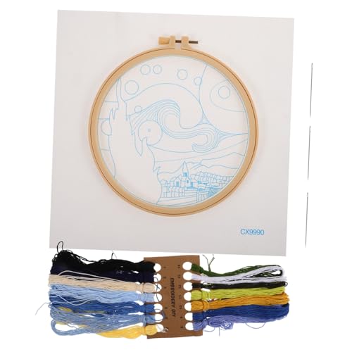 STOBOK 1 Satz Stickset Für Anfänger Van Gogh Stickset Für Anfänger Kreuzstich Set Für Anfänger Praktisches Kreuzstich Set Handstickerei Stanznadel Set von STOBOK