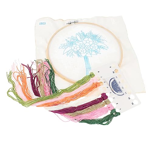 STOBOK 1 Satz Strauß Stickerei Stanznadel-stickerei-starter-kit Blumenstickmuster Hochzeitsaccessoires Stickwerkzeug Selber Machen Pflanzensets Für Erwachsene Diy-stickerei Bambus von STOBOK