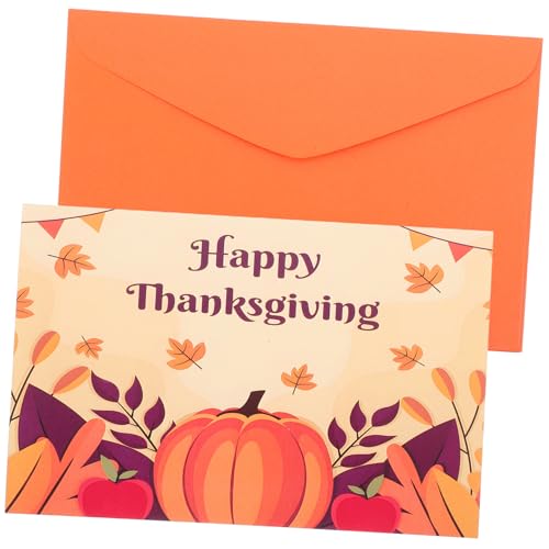 STOBOK 1 Satz Thanksgiving-grußkarte Danksagungskarten Thanksgiving-nachrichtenkarten Herbst-grußkarten Weihnachtsschmuck Einladungskarten Cartoon-design-grußkarten Karteikarten Papier von STOBOK