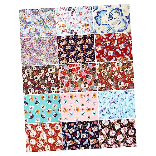 STOBOK 1 Satz Tuchgruppe Kopfblümchen Bronzierendes Patch-tuch Quiltzubehör Haar Tapes Kleiderpuppe Bettwäsche Handgefertigtes Baumwollstoffmaterial Patchworkstoff Baumwolle 15 Blatt von STOBOK