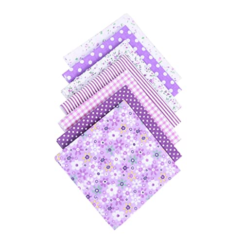 STOBOK 1 Satz Twill-stoff Baumwollstoffbündel Bettdecke Baumwollstoffe Selber Machen Bettwäsche Kinderkleider Dekoring Baumwollkleidung Handgefertigtes Baumwolltuch Violett 14st von STOBOK