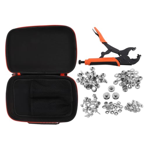 STOBOK 1 Satz Werkzeugkasten Kit Aus Stoffdruckknöpfen Und -befestigungen Druckknopfsatz Snap-setter-werkzeug Werkzeugsatz Für Druckknöpfe Druckknopf-kit Zackenknöpfe Metall Orange von STOBOK