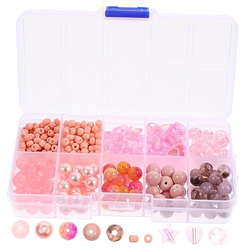 STOBOK 1 Satz bastelzeug bastelideen bastelkasten Bastelmaterialien Schmuckbastelset Kinderspielzeug Spiralschneider Girlande blauer Schmuck lose Jadeperlen Charms-Perlen Plastik Rosa von STOBOK