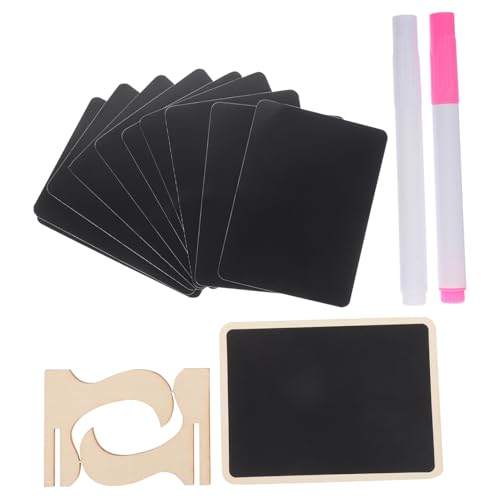 STOBOK 1 Satz kleine Holztafel preisschild Write Board Spannbetttuch für Topper Tablet mit tabel abwischbares Zeichenbrett Schilder für Nachrichtentafeln Mini-Kreidetafel-Schild PVC Black von STOBOK