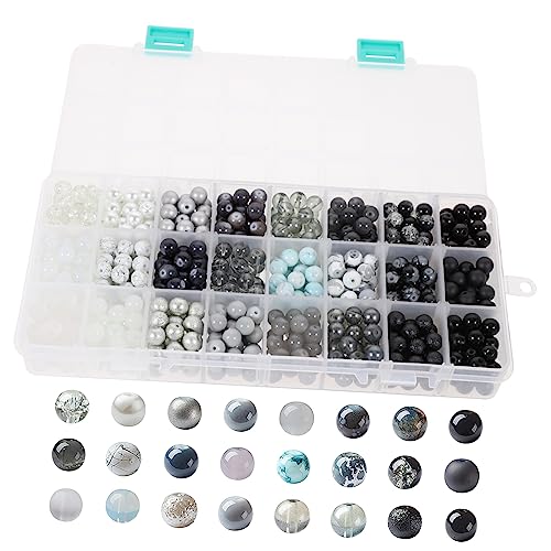 STOBOK 1 Schachtel Runde Perlen Schmuck Lose Perlen Armband Perlenmaterial Perlen Für Halskette Armband Herstellung Kit Perlen Diy-perlen Perlen Für Die Herstellung Von Halsketten Glas von STOBOK