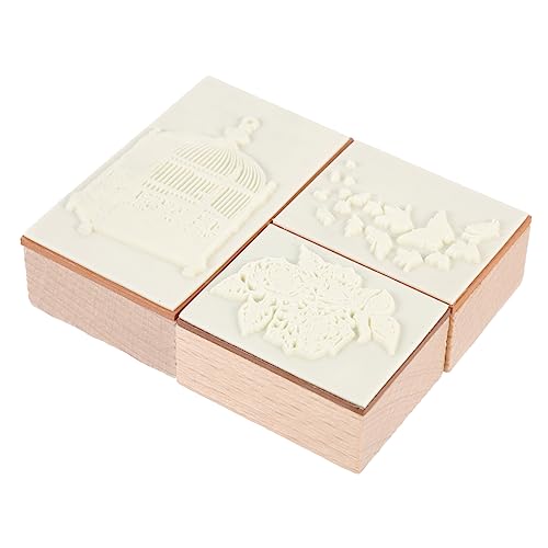 STOBOK 1 Schachtel hölzernes Siegel stempel kinderstempel geschenksackerl wichtelstempelset easy putz Depot künstlicher Kranz DIY-Versorgung Scrapbook-Siegel aus Holz Radiergummi von STOBOK