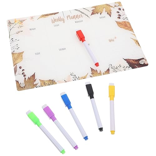 STOBOK 1 Set Acryl Magnetischer Wochenplaner Notiztafel Marker Planer Whiteboard Wochenplaner Jahresplaner Studienplaner Wandplaner Kalender Radiergummi Terminplaner Löschbare Notiz von STOBOK