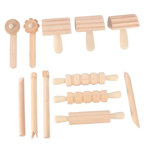 STOBOK 1 Set DIY Aus Plastilin Trockenbrettmaschine Ton Werkzeuge Starter Ton Modelliermuster Set Abrunder Ton Schnitzwerkzeuge Töpferei Ton Nudelholz Polymer Ton von STOBOK