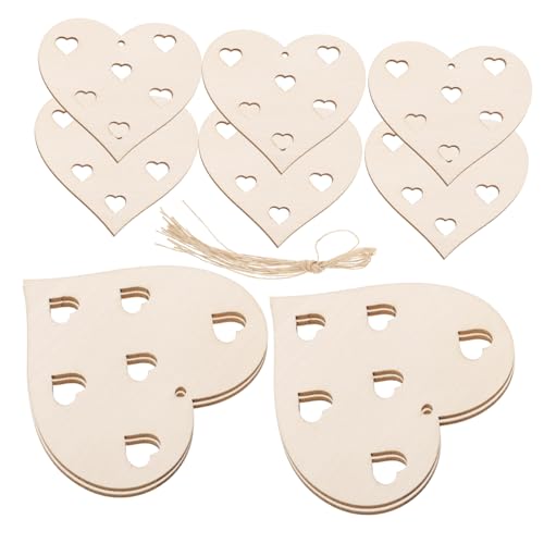 STOBOK 1 Set Liebe Holzspäne Herz Dekorationen Herzen Dekorationen Herz Ornament Valentinstag Verzierungen Valentinstag Ornament Herz Holzscheibe Holzscheiben Für DIY Seil von STOBOK