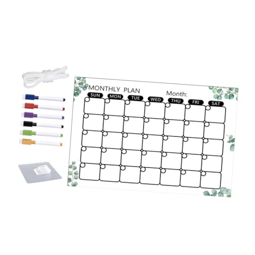 STOBOK 1 Set Löschbare Monatliche Planungstafel Whiteboard Kleiner Kühlschrank Für Trockene Radiergummi Marker Monatskalender Für Kühlschrank Kleiner Wochenkalender Desktop von STOBOK