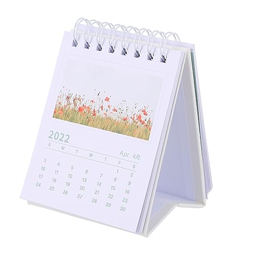 STOBOK 1 Stück 2022 Tischkalender 2022 Die Büroeinrichtung Kalenderkarte Mini-tischkalender Auf Staffelei Cartoon-kalender 2022 Wiederverwendbar Laminiert Tragbarer Mini-kalender Papier von STOBOK