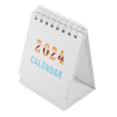 STOBOK 1 Tischkalender 2024 Kalender Blumenkalender Tischkalender 2023 Schuljahr tischkalender basteln schreibtischkalender staffelei deko Mini-Kalender Standkalender Papier Weiß von STOBOK