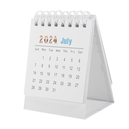 STOBOK 1 Tischkalender 2024 Lehrertischkalender 2023-2024 Kalender 2024 Monatsschreibtisch Mini-tischkalender Heimbüro Staffelei-tischkalender 2x3 Tisch-staffelei-kalender Weiß Papier von STOBOK