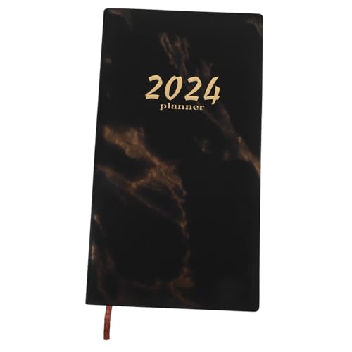 STOBOK 1 Zeitplan-Notizblock Kalenderplaner Blockplaner Wochenplaner Notizblock Tagesordnung Agenda Budget bürogadges lernplaner Notizbuch Terminkalender Lehrplan Buch Kunstleder pu Black von STOBOK