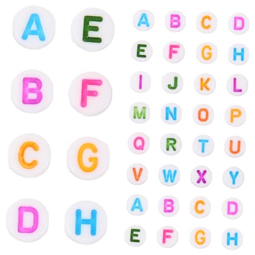 STOBOK 1 klare Buchstabenperlen selbstklebende Perlen Rocailles Armband Buchstabenperlen alphabet beads armbandperlen Buchstabenperlen basteln Perlen zur Schmuckherstellung Acryl Colorful von STOBOK