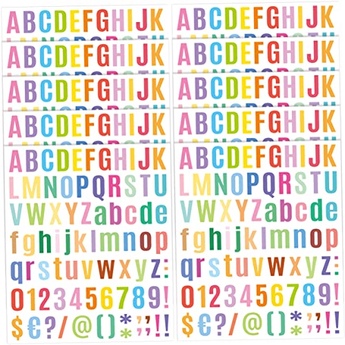 STOBOK Bunte Buchstaben Und Zahlen Aufkleber Selbstklebende Alphabet Sticker Für Bastelarbeiten Briefkasten Beschriftung Scrapbooking Und Dekorationen Verschiedenen Farben von STOBOK