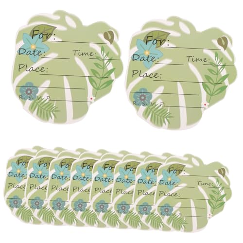 STOBOK 10 Blätter Einladung Hawaii-Themenkarte Mitteilungskarten Sommer Blatt-Geschenkanhänger Sommer-Themenkarte Geschenkkarte card Nachrichtenkarten Festkarten geschenkt Papier von STOBOK