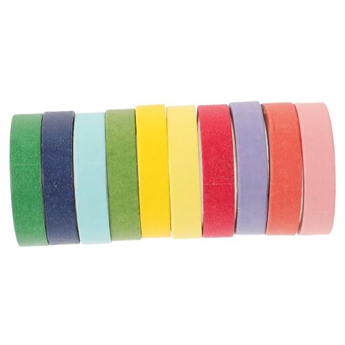 STOBOK 10 Rollen Abdeckband zum Lackieren Zeitschriftenaufkleber Klebeband nachfüllt Spender doppelt album geldumschläge Washi Tape für DIY Diy-Handbuch-Bänder Japanisches Papier Colorful von STOBOK