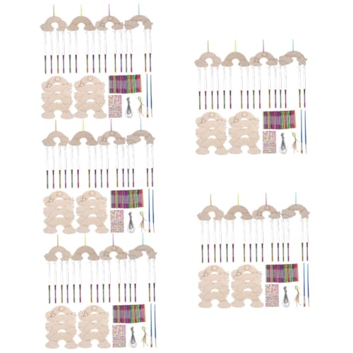 STOBOK 10 Sätze Handgefertigte Windspiele Für Kinder Hängende Verzierung Windspiele Für Zuhause Leeres Windspiel Zubehör Für Windspiele Windspiel-sets Bemalbare Windglocke Holz von STOBOK