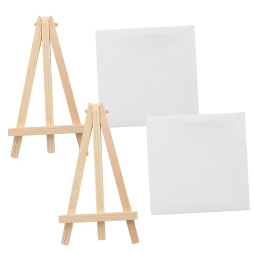 STOBOK 10 Sätze Mini-Ölgemäldetafel Kleine Staffelei stehen Mini-Desktop-Staffelei aquarellbilder easel handgefertigte DIY-Malleinwand entzückender gemälderahmen hölzern Weiß von STOBOK