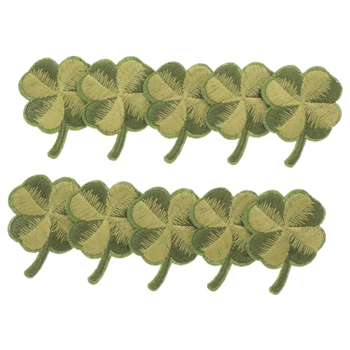 STOBOK 10 Stück Aufnäher mit grüner Blattstickerei st. Patricks Day-Patch Dekorative Flicken Applikationen für Kleidung Blatt bestickter Aufnäher Blatt-Stickerei-Patches Rayon Green von STOBOK