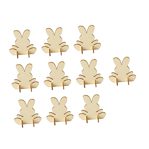 STOBOK 10 Stück DIY Holzkaninchen Desktop Kaninchen Osterkorbfüller Woodsy Dekor Hase Actionfigur Schreibtischkunst Kaninchenmodell Miniaturdekoration Hasenfigur Kaninchen Ornament von STOBOK