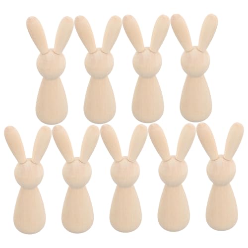 STOBOK 10 Stück Menschen Figur Form Puppe DIY Steckkaninchen Modelle Mini Kaninchen Puppen Figuren Unbemalt Steckpuppen Puppe Zum Basteln Steckspiel Perlen Spielzeug Schokolade Hase von STOBOK