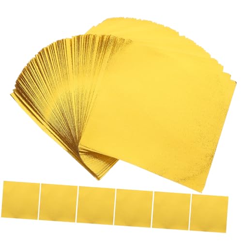 STOBOK 100 Blatt Einseitiges Perlmutt-Origami Origami-Kraniche aus Papier Papierstreifen kreatives Faltpapier papierschere pauspapier squares DIY papier tragbares Faltpapier Golden von STOBOK